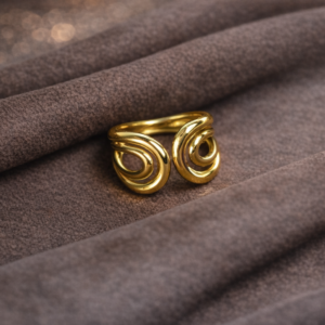 Gold Double Spiral Ring – Anti Tarnish Jewellery