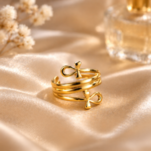 Gold Ankh Wrap Ring – Anti Tarnish Jewellery